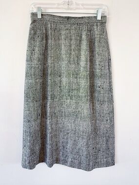 Vintage Women‎ 100% Silk Tweed Skirt 10 Minimalist Career Timeless Quiet Luxury